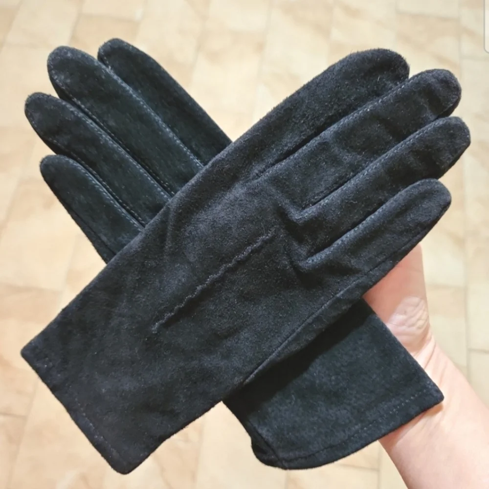 Fownes Ladies Black Suede Gloves